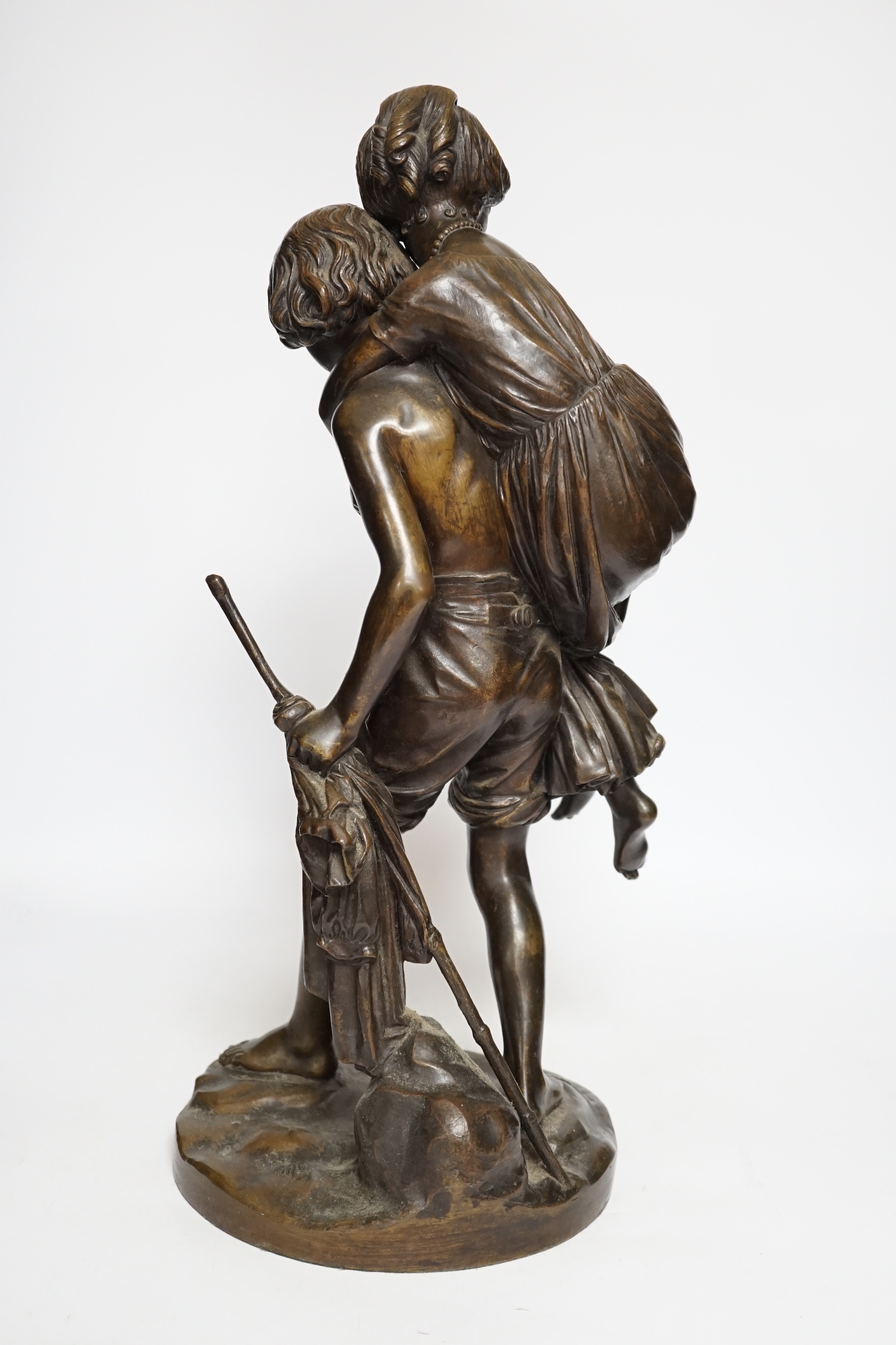 Charles Cumberworth (1811-1852), a bronze figure group, 47cm